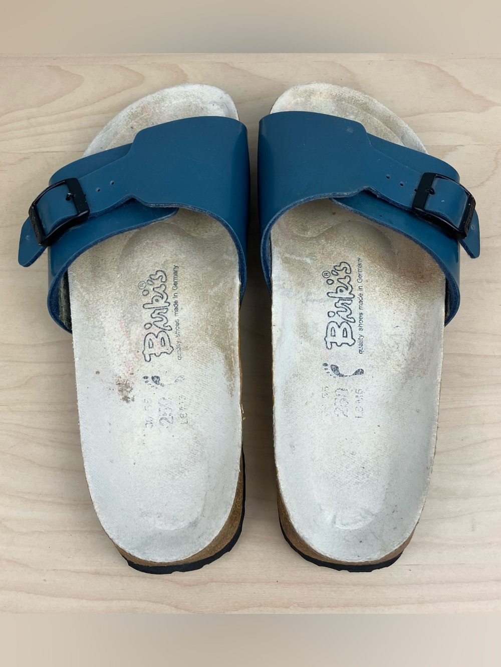 Birkenstock Birkis Women’s Size 39 / 8.0 Catalina Caribbean Blue Slide Sandals - Picture 2 of 12